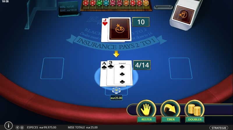 blackjack gratuit en ligne